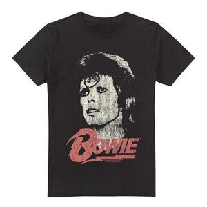 David Bowie Mens Distressed T-Shirt / Black